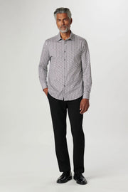 James Long-Sleeved OoohCotton Shirt in Cement Print