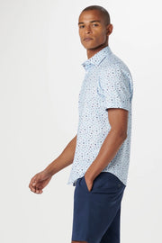 Miles Short-Sleeved OoohCotton Shirt with Beach Print