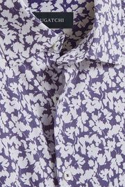 Miles Short-Sleeved OoohCotton Shirt With Navy Floral Print