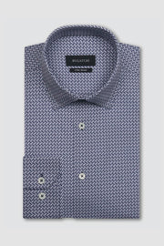 James Long-Sleeved OoohCotton Shirt in Navy Digital Print