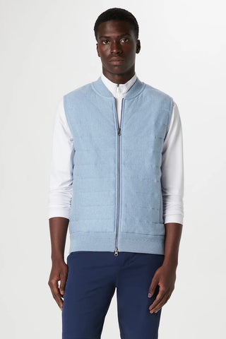 Full-Zip Quilted Knit Vest in 2 Colours