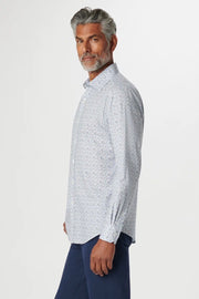 Axel Long-Sleeved Shirt in Night Blue Print