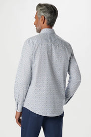 Axel Long-Sleeved Shirt in Night Blue Print