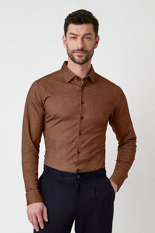 Long Sleeve Casual Shirt in Brown