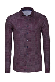 Kent Long Sleeve Casual Shirt in Burgundy