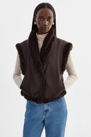 Dua Vest in Dark Brown