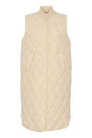 Lorena Quilted Waistcoat in Feather Gray