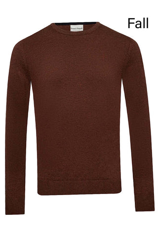 Jupiter Merino Wool/Acrylic Blend Crew-Neck Sweater in 8 Colours