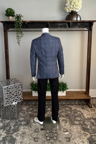 Ibiza Sport Coat in Blue and Brown Melange Check