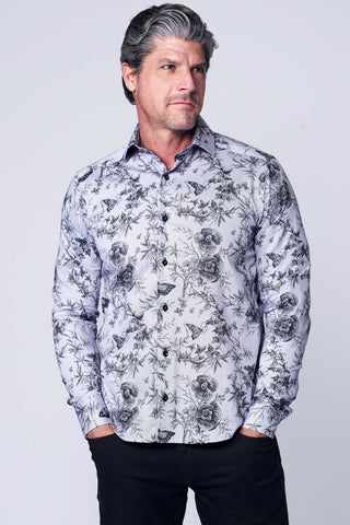 Ebony Blossom Long Sleeve Casual Shirt