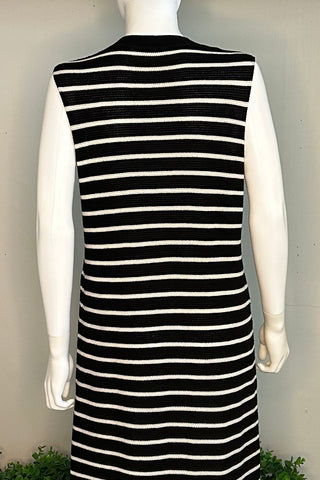 Life Aesthetic Knit Striped Dress in Black