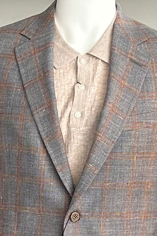 Ibiza Sport Coat in Grey and Brown Check