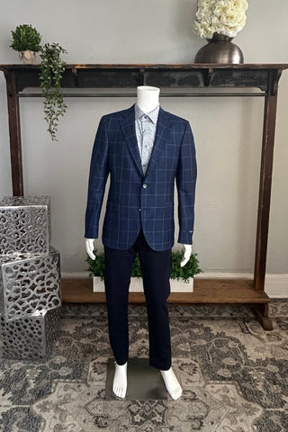 Ibiza Sport Coat in Blue Large Check