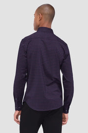 Jax Long-Sleeved OoohCotton Shirt in Plum Graph Check