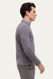 Heathered Crew-Neck Sweater in Chalk