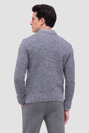 Heathered Crew-Neck Sweater in Chalk