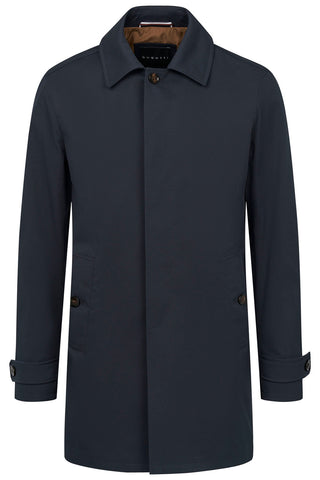 Water-resistant Cotton-mix Coat in Navy