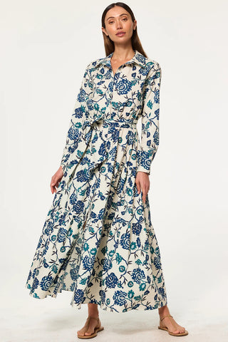 Alberta Dress in Indigo Blooms