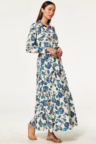 Alberta Dress in Indigo Blooms