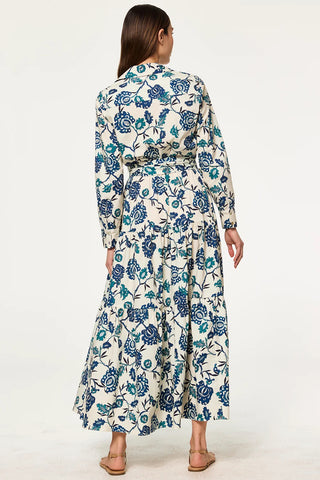 Alberta Dress in Indigo Blooms