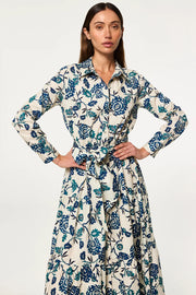 Alberta Dress in Indigo Blooms