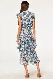 Ilysa Dress in Indigo Blooms