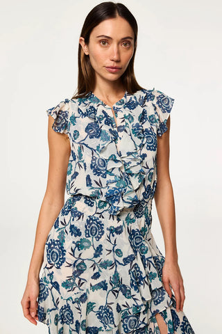 Ilysa Dress in Indigo Blooms