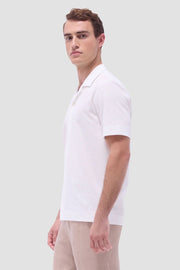 Seersucker Crinkled Camp Shirt in White