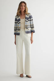 Cropped Jacket in Blue Multi