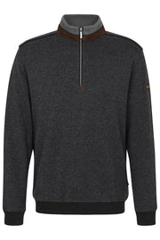 Troyer Quarter-Zip Cotton Sweater in 2 Tweedy Colours