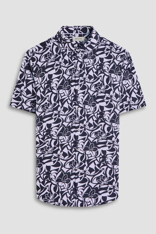 Orson Floral Short Sleeve Shirt in Black
