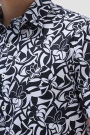 Orson Floral Short Sleeve Shirt in Black