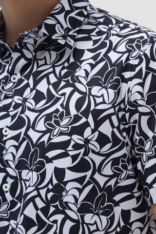 Orson Floral Short Sleeve Shirt in Black