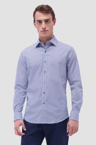 Axel Geometric Shirt in Navy