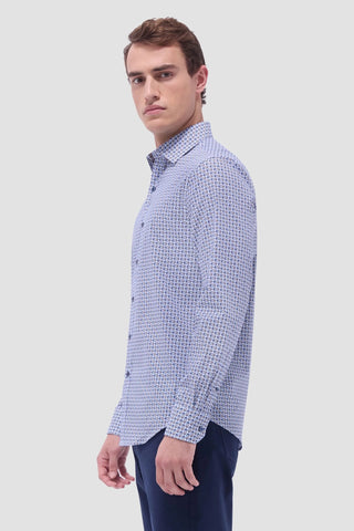 Axel Geometric Shirt in Navy