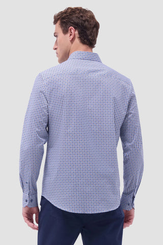 Axel Geometric Shirt in Navy