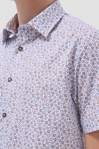 Short Sleeve Orson Woven Shaped in Olive