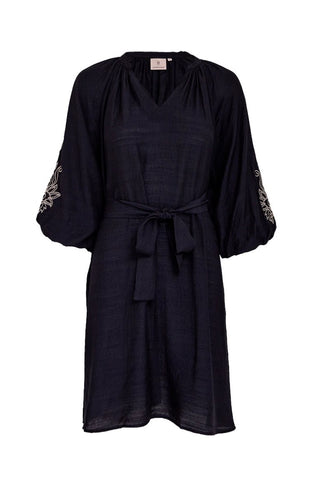 Gia Dress With Embroidery in Black