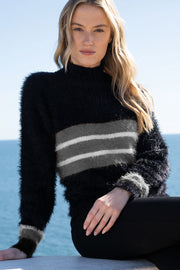 Mock Neck Eyelash Sweater in 2 Colors