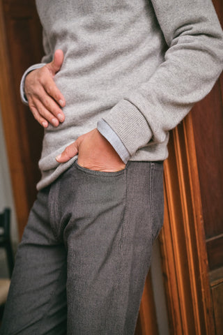 Courage Pants in Grey Herringbone