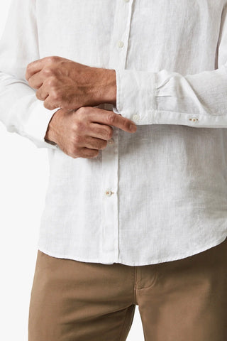 Linen Chambray Shirt in Bright White