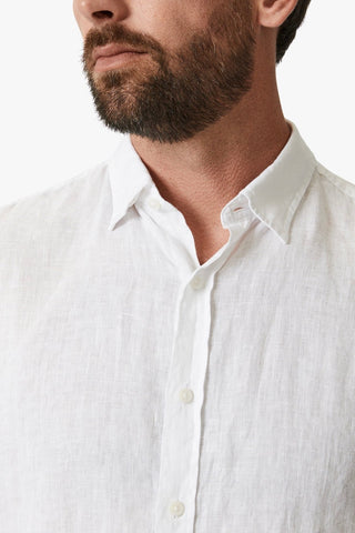 Linen Chambray Shirt in Bright White