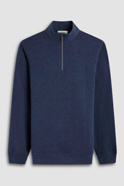 Chevron Melange Long Sleeve Quarter Zip Sweater in 2 Colors