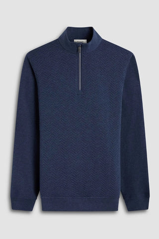 Chevron Melange Long Sleeve Quarter Zip Sweater in 2 Colors