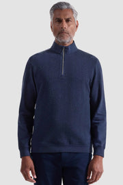 Chevron Melange Long Sleeve Quarter Zip Sweater in 2 Colors
