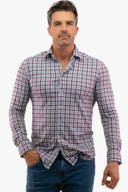 Long-Sleeved Checked Sport Shirt in 2 Colours