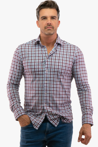 Horst's checkered long sleeve sports shirt in 2 colours