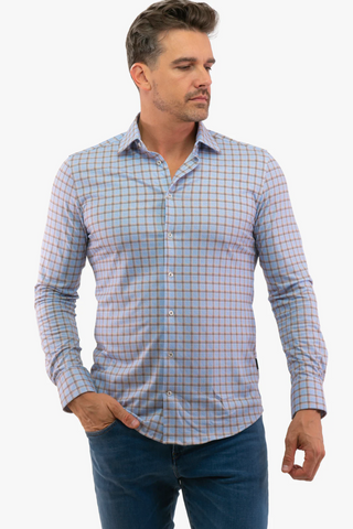 Checkered Long Sleeve Sports Shirt