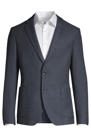 Single-Breasted Sport Coat in Navy Tweed