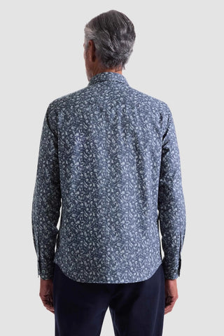 Julian Long Sleeve Woven Shaped Shirt in Navy Floral Print